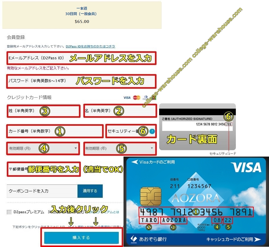 一本道,あおぞら銀行キャッシュカードプラス,VISA