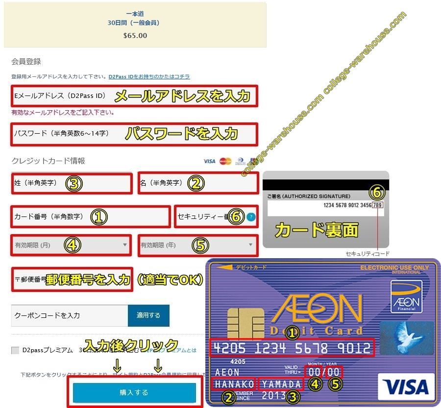 一本道,イオンVISAデビット,VISA